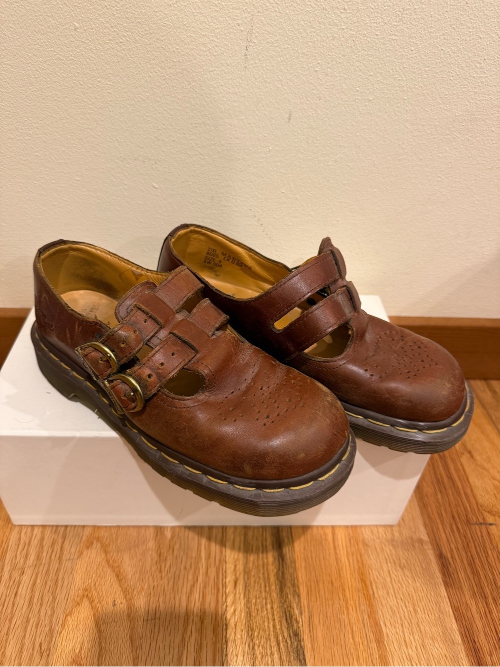 Vintage 90s Dr Martens Women's 8065 Leather Mary Janes Shoes Buckles Y2K Sz US6